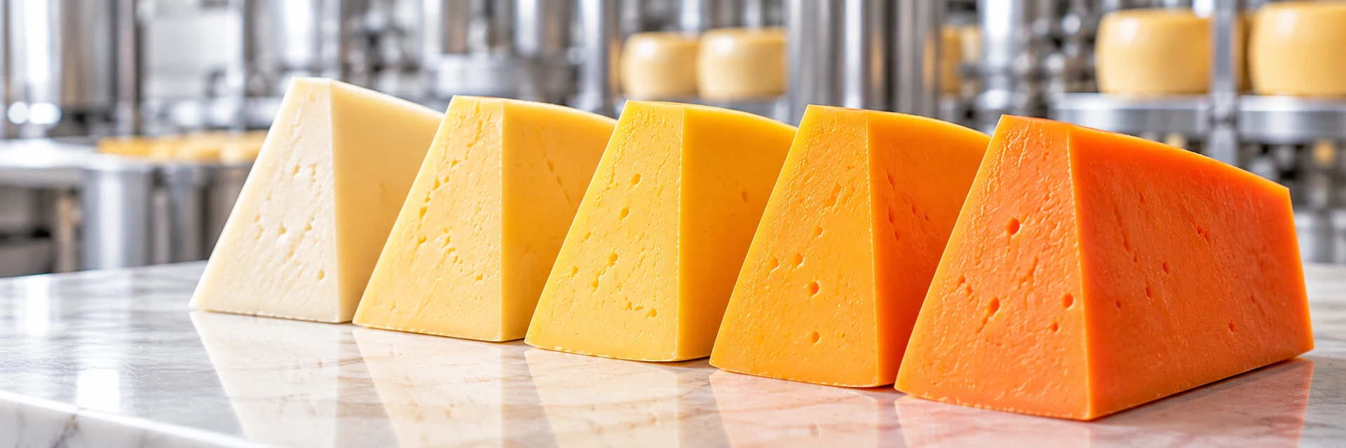 Cheeses in a range of natural shades