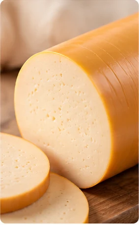 Cylindrical sausage cheese
