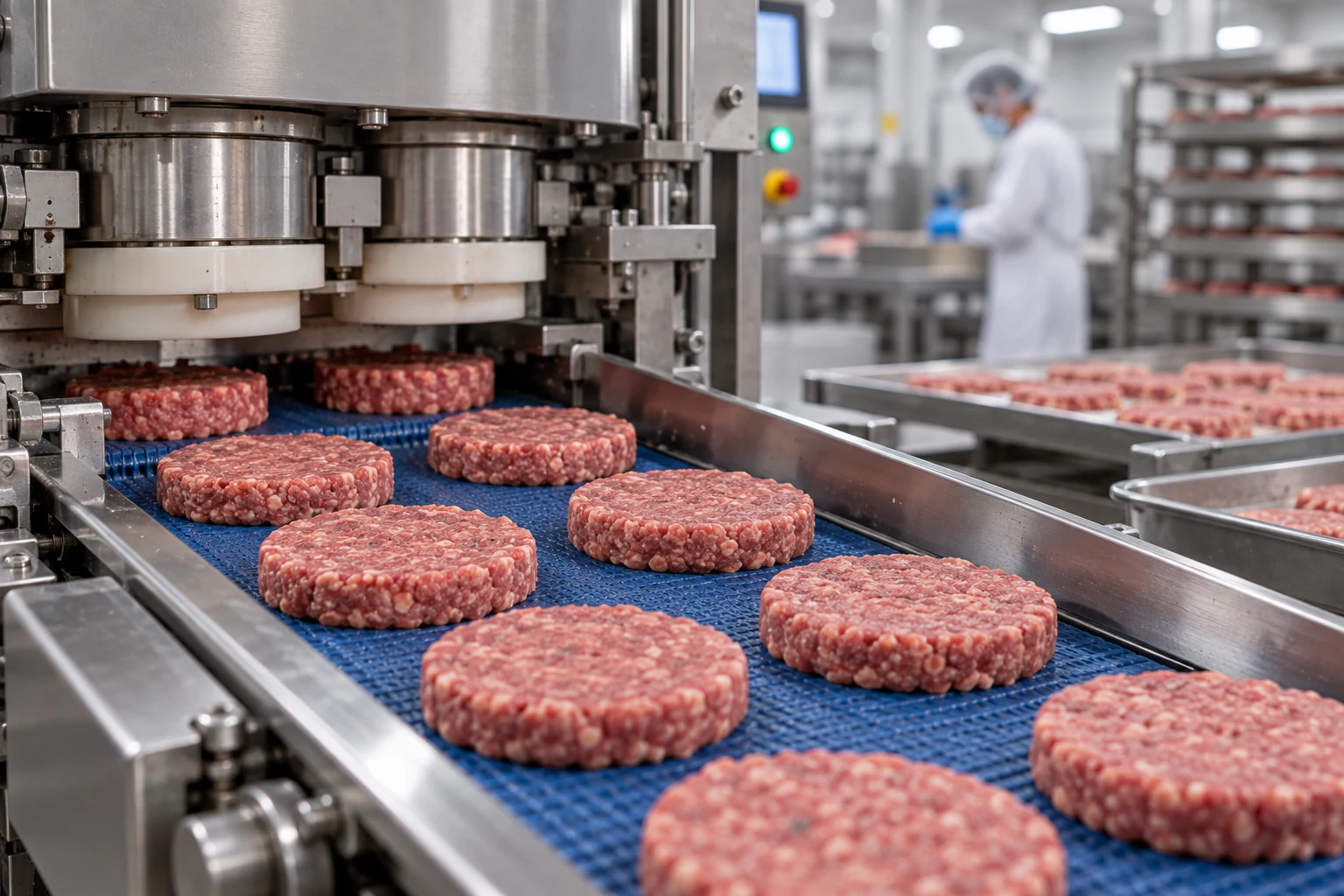 Forming patties on a production line